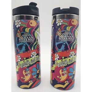 2 Rock & Roll Hall of Fame Tumblers Cleveland OH Peace Dove Hippie Psychedelic